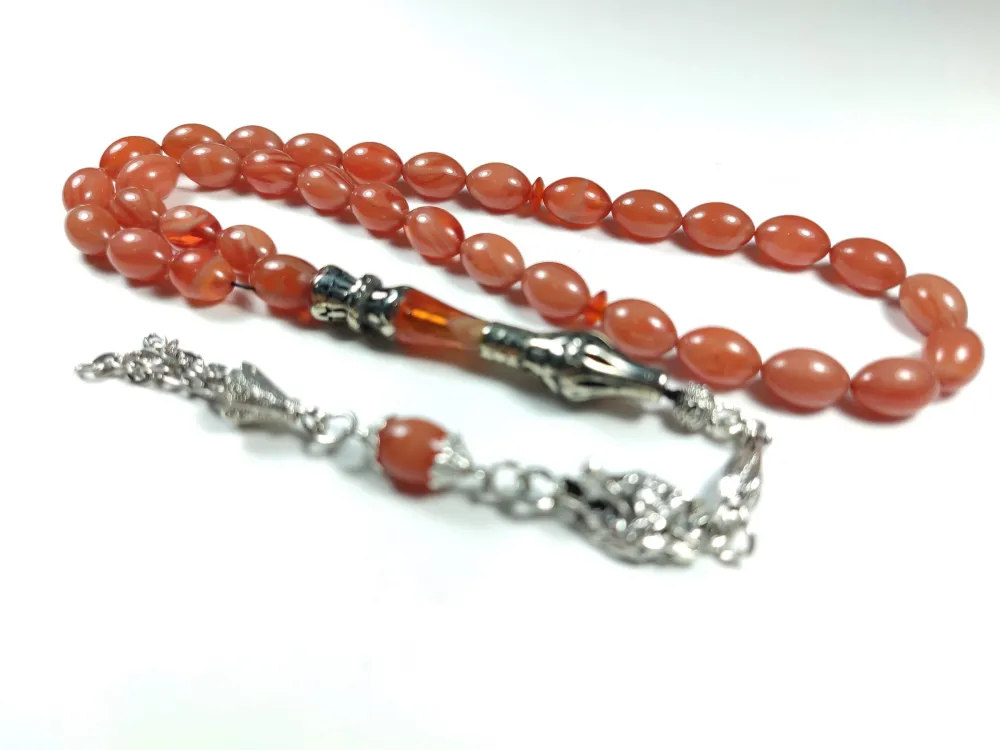 Kurt Başlı Alman Gümüş Püskül Nakkaş İmame Sıkma Kehri̇bar