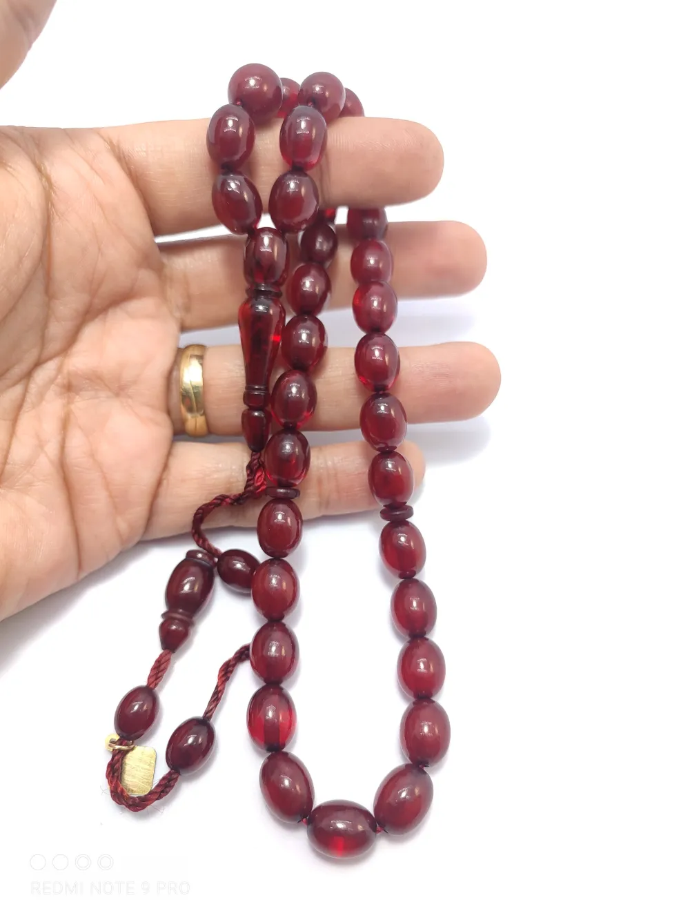 Junai̇d Hasan Usta İşi̇ İmzalı Eski̇ Usul  Sıkma Kehri̇bar küçük resim 4