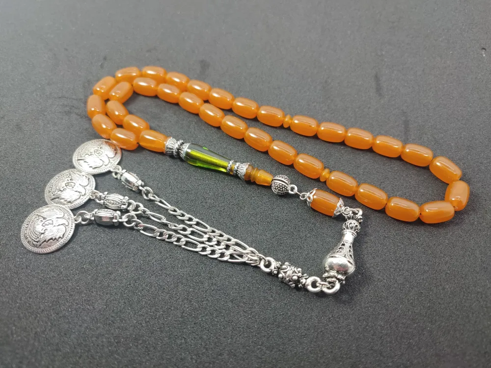 Şevket Alkan Usta İşi̇ 925 Ayar Gümüş Nakkaş İmame  Sıkma Kehri̇bar