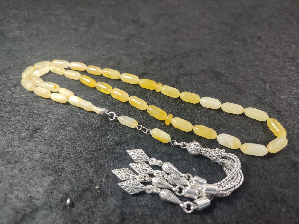 Gümüş Püsküllü 13.25 Gr. Orji̇nal Krali̇çe Baltık Kaya Damla Kehri̇bar küçük resim 2