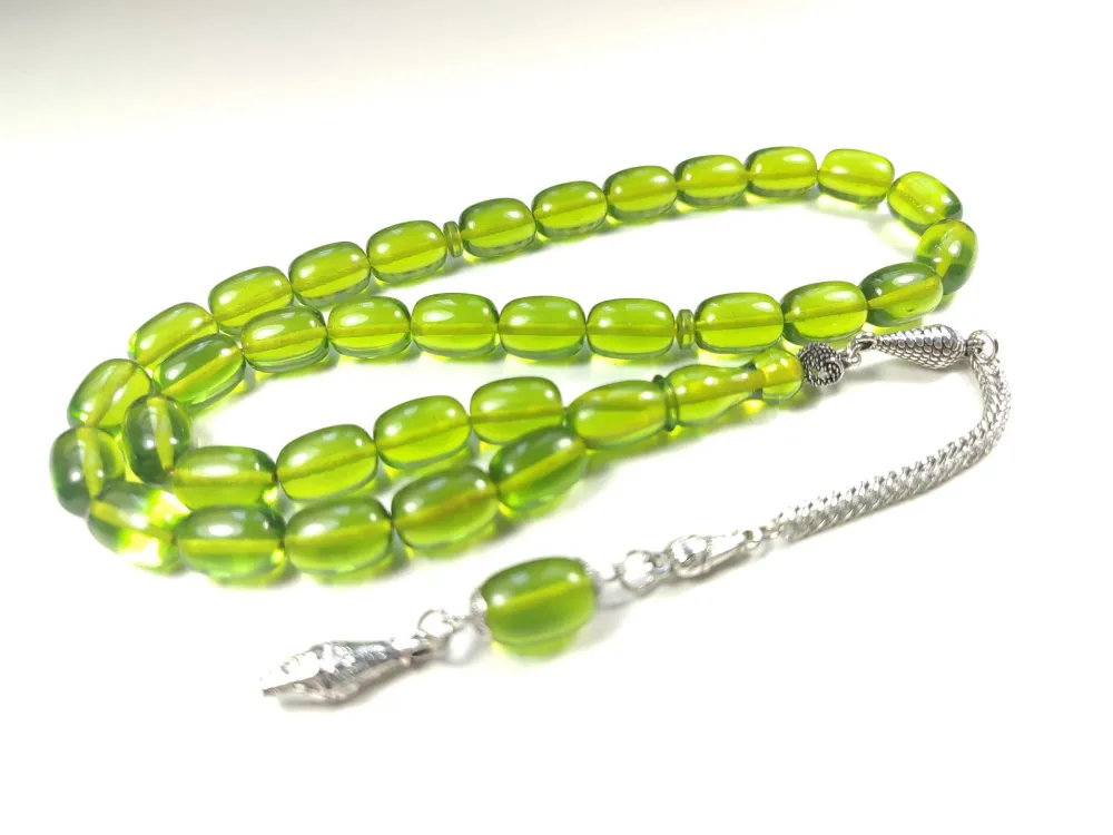 Gümüş Kaplama Püsküllü Çi̇ft Zımpara Çi̇ft Kat Ci̇lalı Alman Zar  Kehri̇bar küçük resim 2