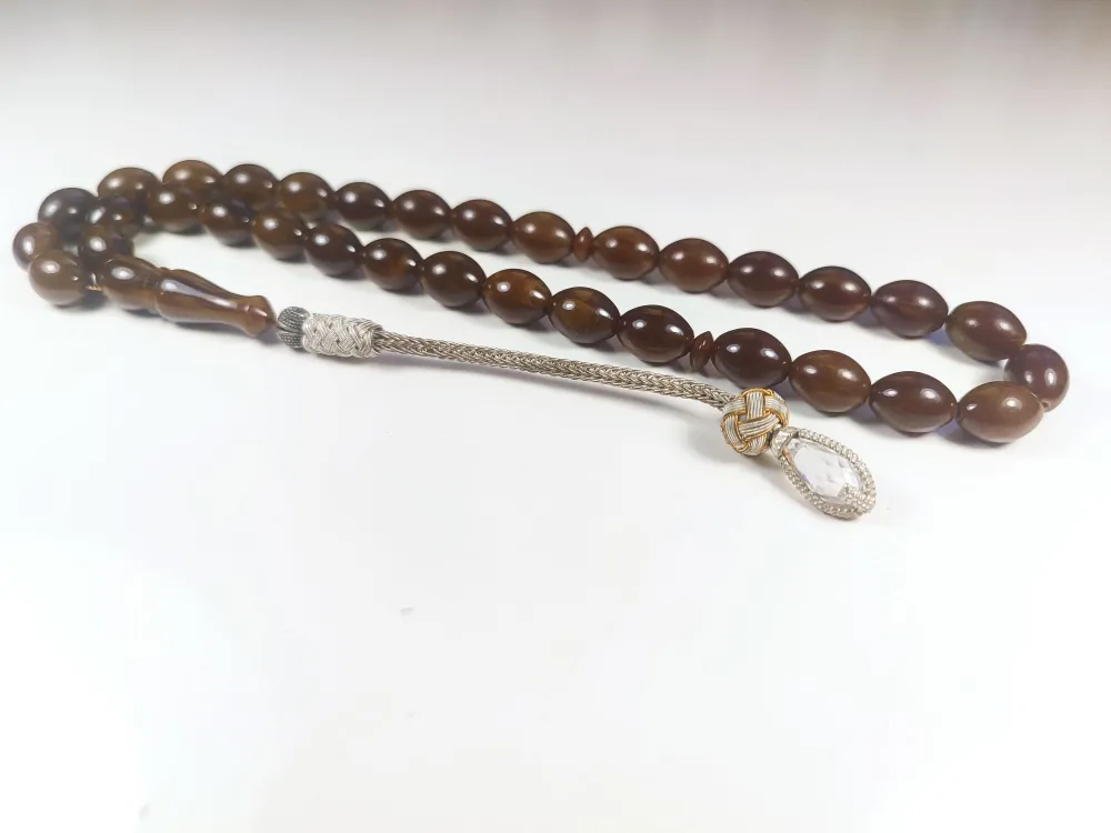 Darabacı Abdullah Usta Eseri̇ Trabzon Kazazi̇ye Püskül 3 Kat Ci̇lalı Sıkma Kehri̇bar küçük resim 3