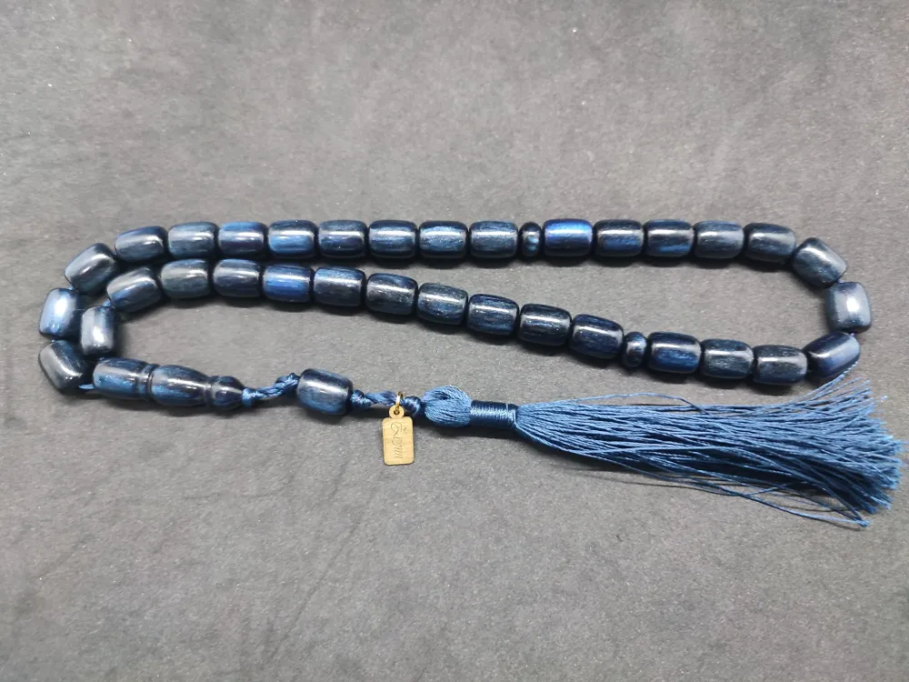 Ebu Zeyn Usta Eseri̇ İmzalı 12 Kat İpe Di̇zi̇li̇ Eski̇ Usul Sıkma Kehri̇bar küçük resim 3