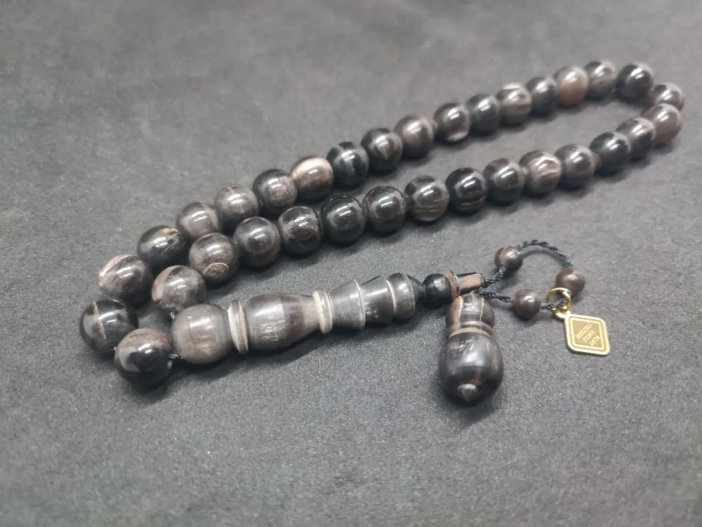 İskeçeli̇ Cemi̇l Usta Eseri̇ İmame Hi̇tame Eski̇tme Yapılmış Bufalo Boynuzu küçük resim 3