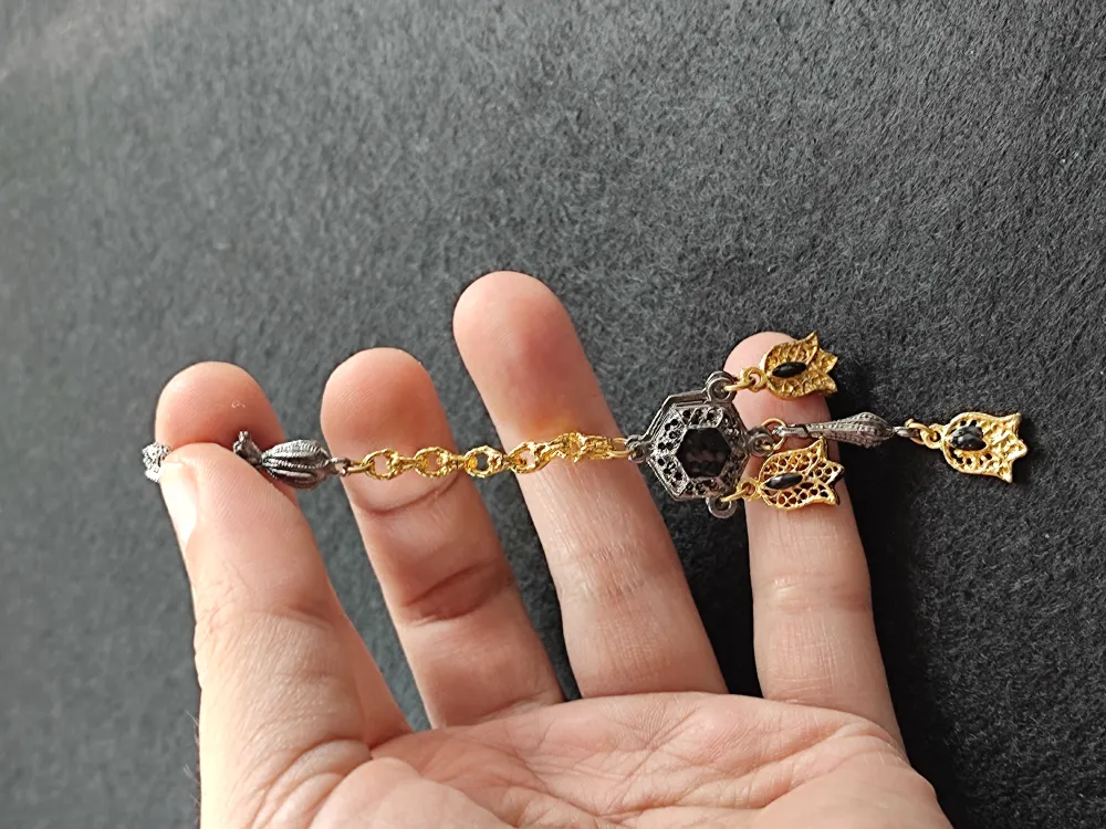 Usta İşçi̇li̇kli̇ Gümüş Kaplama Tesbi̇h Püskülü