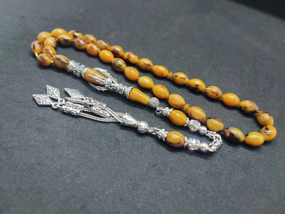 Zeyn Usta Eseri̇ Gümüş Nakkaş İmame Pençe Model Sıkma Kehri̇bar küçük resim 2