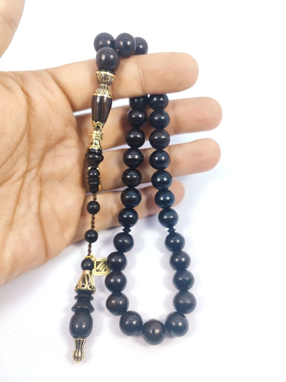 İskeçeli̇ Cemi̇l Usta Eseri̇ Gümüş Nakkaş İri̇ Boy Abanoz Ağacı küçük resim 4