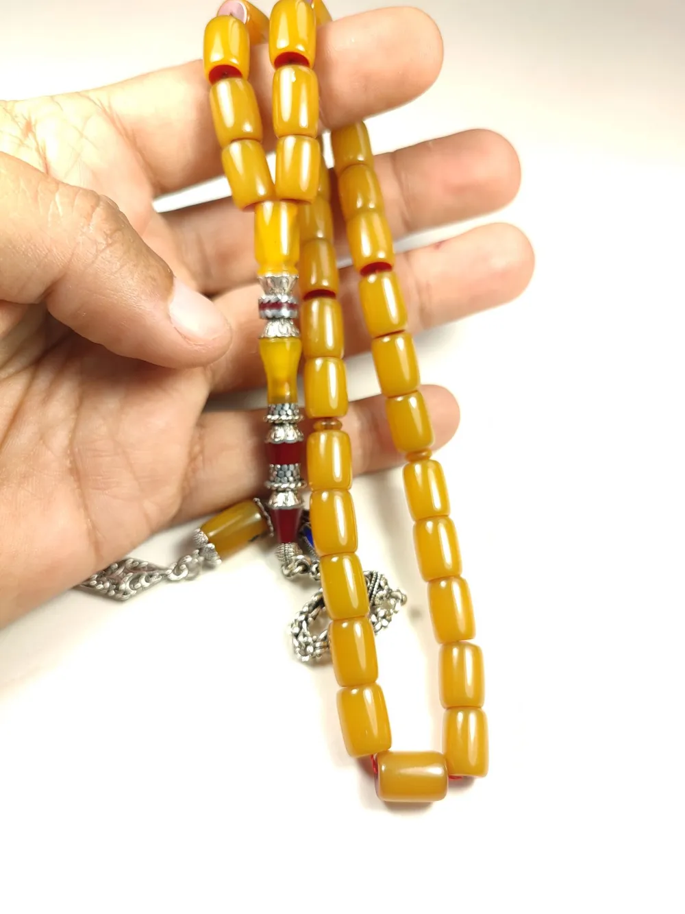 925 Ayar Gümüş Nakkaş Aykırı Renk Sıkma Kehri̇bar küçük resim 5