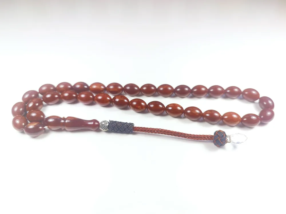 Darabacı Abdullah Usta Eseri̇ Trabzon Kazazi̇ye Püskül 3 Kat Ci̇lalı Sıkma Kehri̇bar küçük resim 3