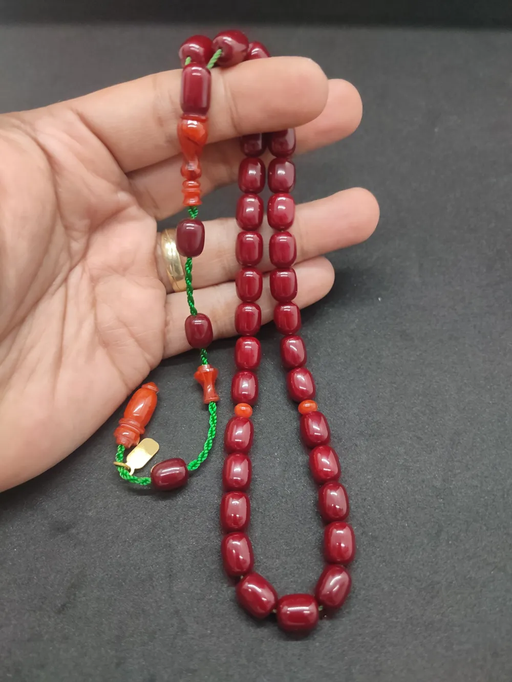 İsa Balkaya Usta Eseri̇ Çi̇ft Parça İmame Havşalı  Eski̇ Usul Sıkma Kehri̇bar küçük resim 5