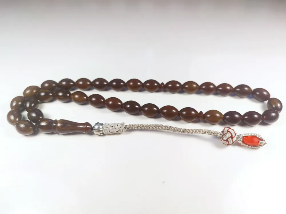 Darabacı Abdullah Usta Eseri̇ Trabzon Kazazi̇ye Püskül 3 Kat Ci̇lalı Sıkma Kehri̇bar küçük resim 3