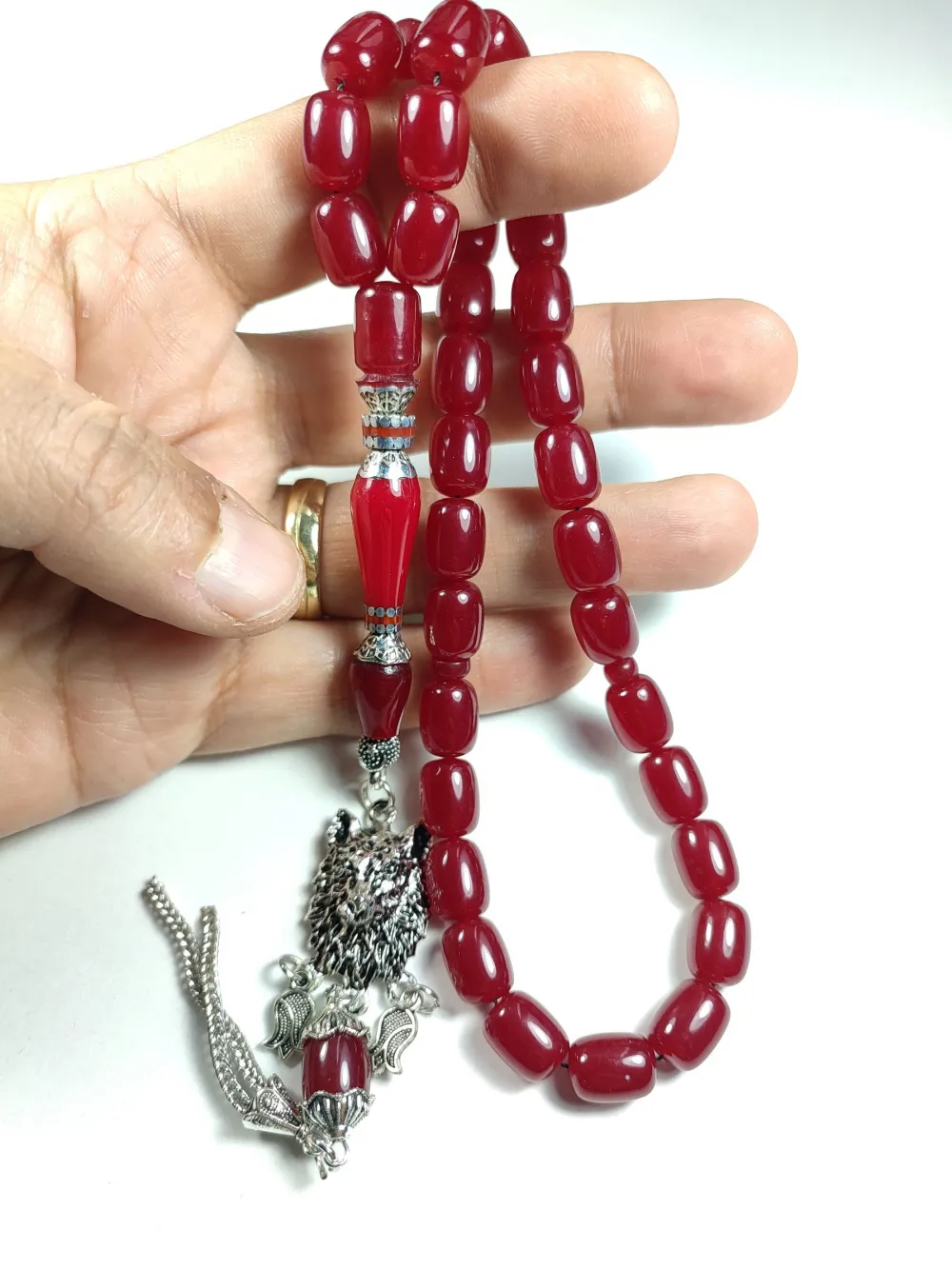 Gümüş Kaplama Püsküllü  Ayar Gümüş Nakkaş İmame Katali̇n küçük resim 4