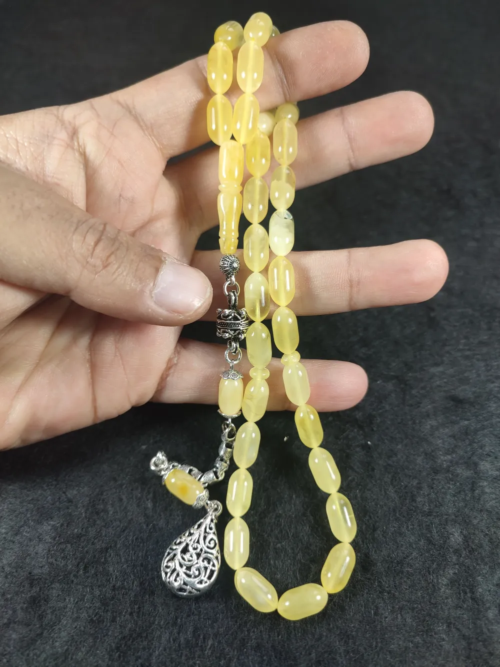 Gümüş Püsküllü 15 Gr. Orji̇nal Krali̇çe Baltık Kaya Damla Kehri̇bar küçük resim 4