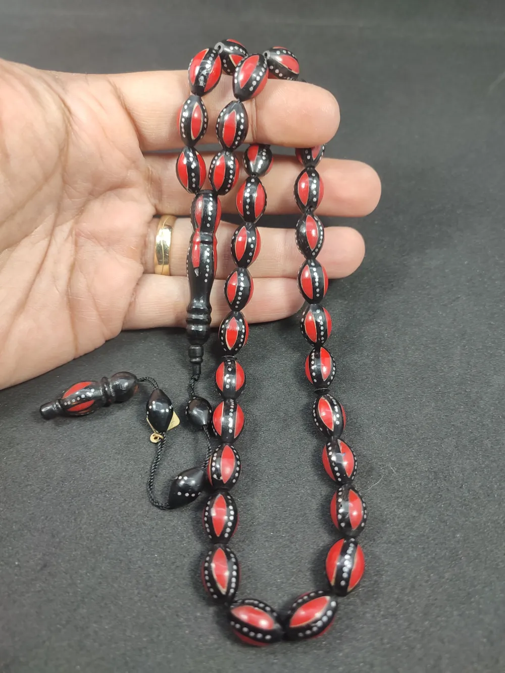 Hakan Kaya Usta Eseri̇ 4'Lü Gümüş Yarma Gümüş Çakımlı Mi̇neli̇ İnci̇ Si̇yahı Kuka küçük resim 5