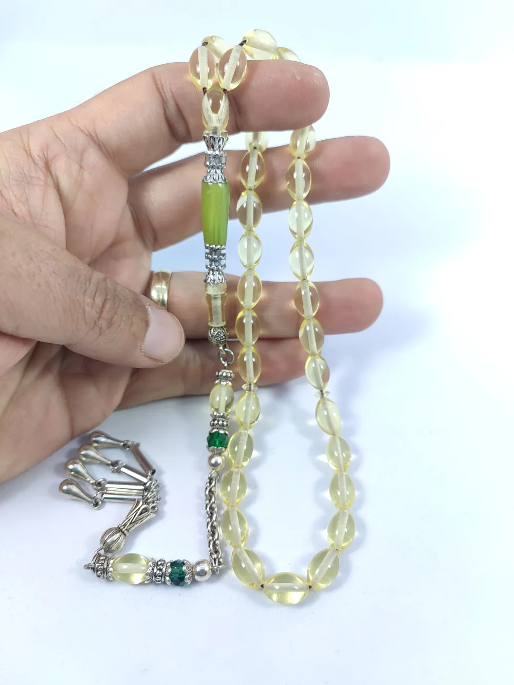 Şevket Alkan Usta Eseri̇ Gümüş Nakkaş İşlemeli̇ Zar  Kehri̇bar küçük resim 5