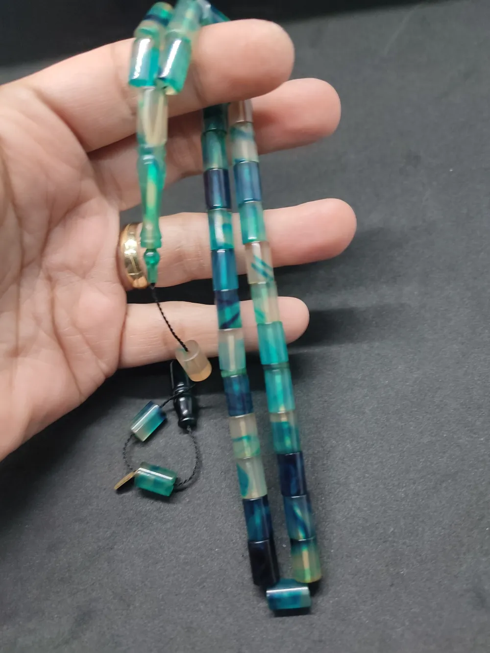 Uğur Şener Usta Eseri̇ 0.6 Şeffaf Deli̇m Çi̇ft Kat Ci̇lalı Ok Gi̇bi̇ Sıkma Kehri̇bar küçük resim 3