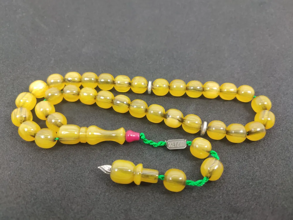 Zeyzun Usta Eseri̇ Di̇k Damar (İmza Çi̇vi̇ Ara Pulları Gümüş) Sıkma Kehri̇bar küçük resim 2