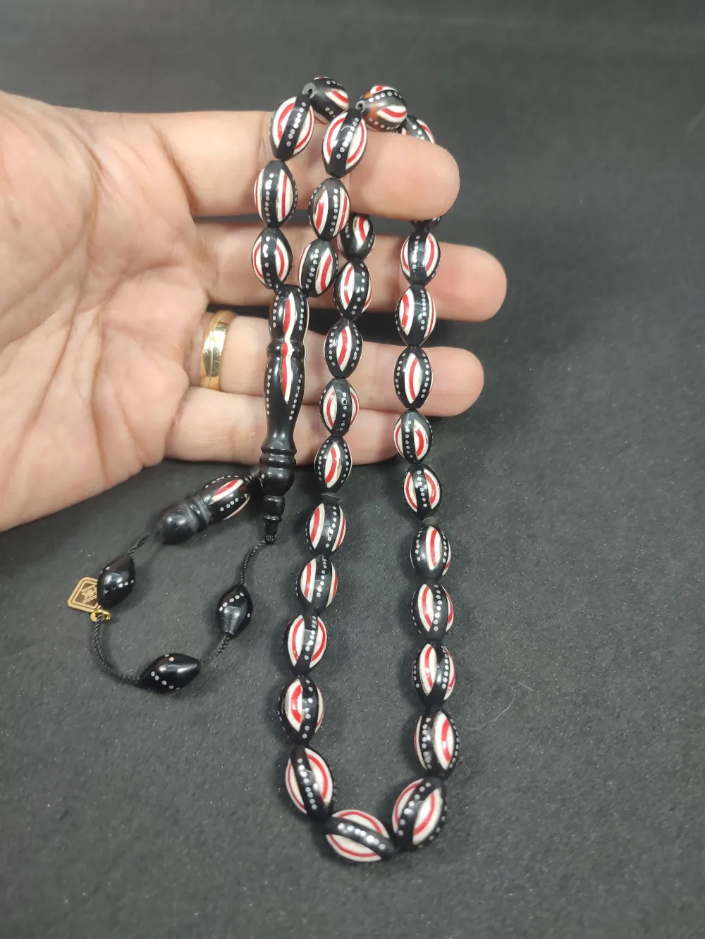 Hakan Kaya Usta Eseri̇ 4'Lü Gümüş Yarma Gümüş Çakımlı Mi̇neli̇ İnci̇ Si̇yahı Kuka küçük resim 5