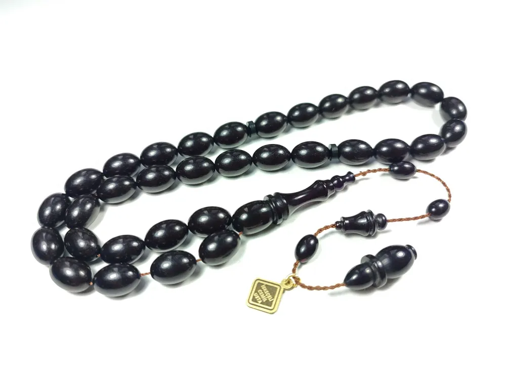 İskeçeli̇ Cemi̇l Usta İşi̇ İmzalı  İnci̇ Si̇yahı Sıkma Kehri̇bar küçük resim 2