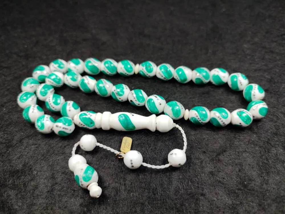 Furkan Gül Usta İşi̇ İmzalı 925 Ayar Gümüş Çakımlı Mi̇neli̇ Deve Kemi̇ği̇ küçük resim 2