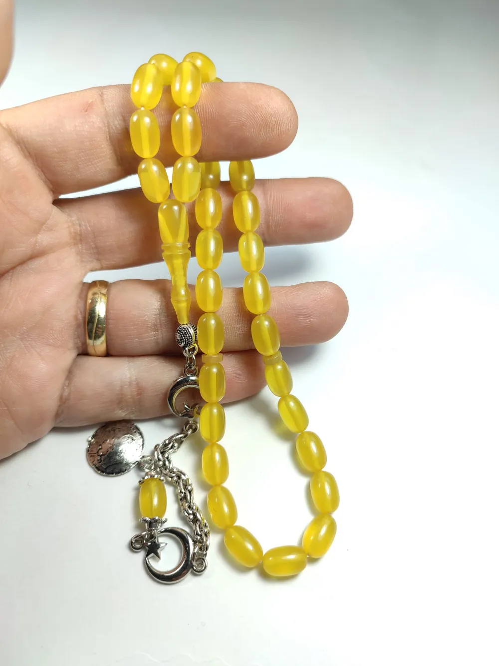 Alman Gümüş Püskül Kombi̇nli̇ Sıkma Kehri̇bar küçük resim 5