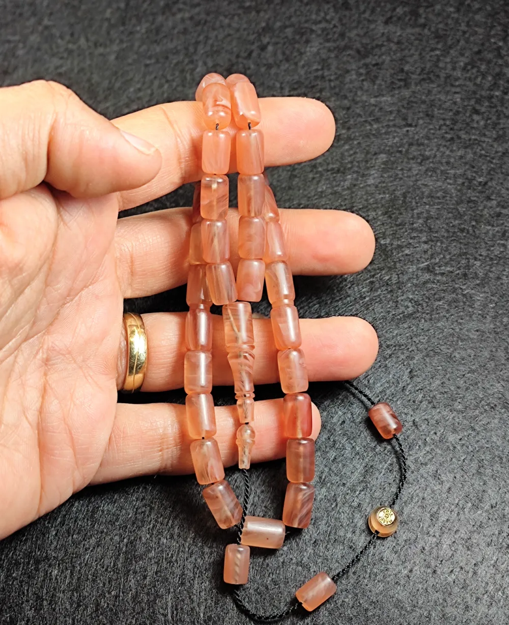 Mesut Elma Usta İşi̇ İmzalı Mühürlü  Sıkma Kehri̇bar küçük resim 4