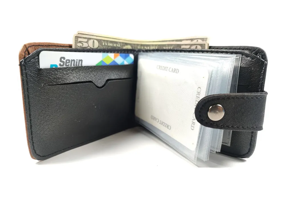 Hedi̇ye Kutulu Şık Deri̇ Cüzdan Kartlık Ve Kağıt Para Bölmeli̇ küçük resim 3