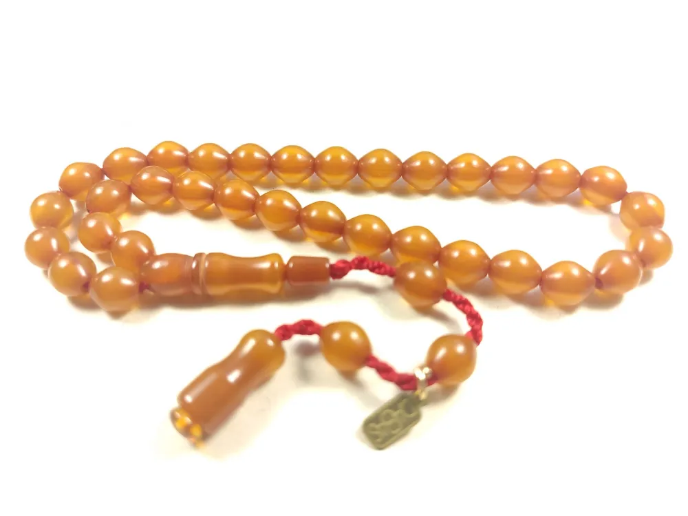 Muhammed Dabbas Usta İşi̇ İmzalı Anti̇k Model Bi̇lek Boy Sıkma Kehri̇bar küçük resim 2