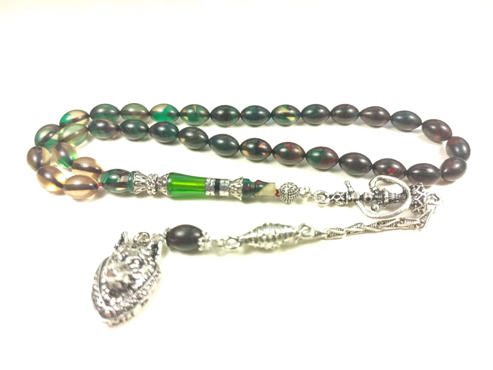 925 Ayar Gümüş Nakkaş İp Yolu Eski̇tme Multi̇ Color Sıkma Kehri̇bar küçük resim 2