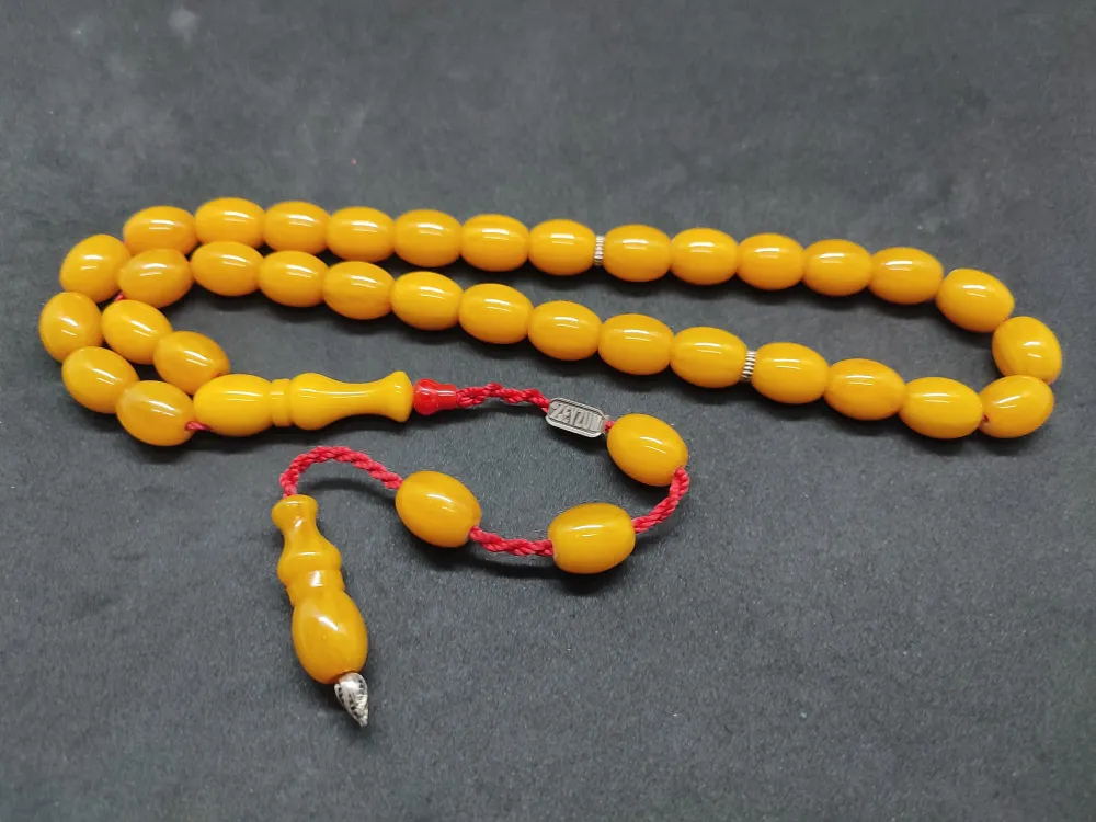 Zeyzun Usta Eseri̇ Di̇k Damar (İmza Çi̇vi̇ Ara Pulları Gümüş) Sıkma Kehri̇bar küçük resim 3