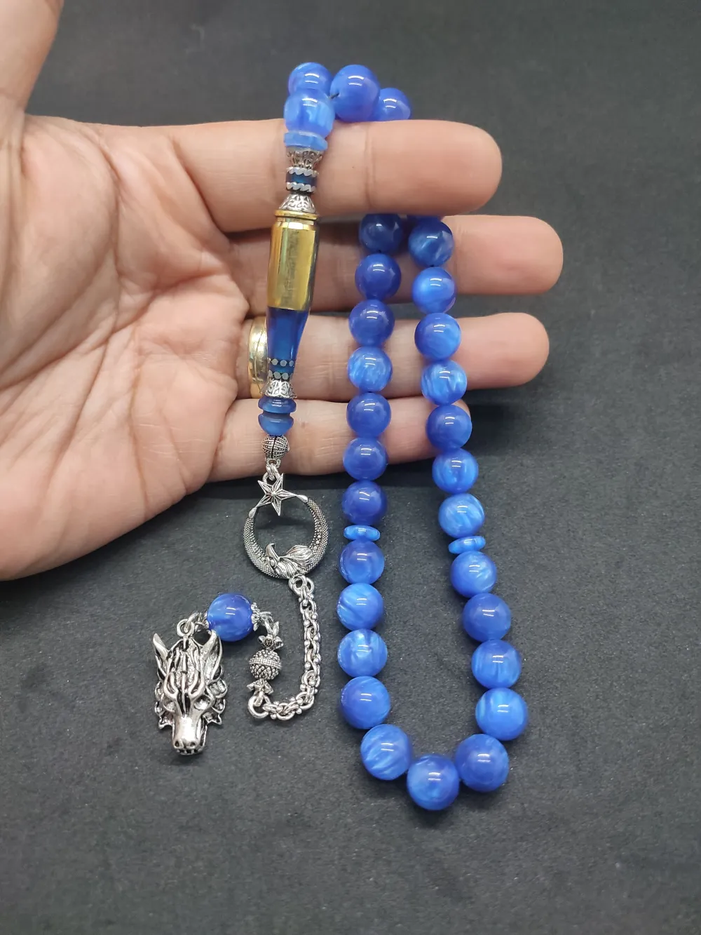 İmame Mermi̇ Kovanı Ve 925 Ayar Gümüş Nakkaş Kombi̇nli̇ Sıkma Kehri̇bar küçük resim 4