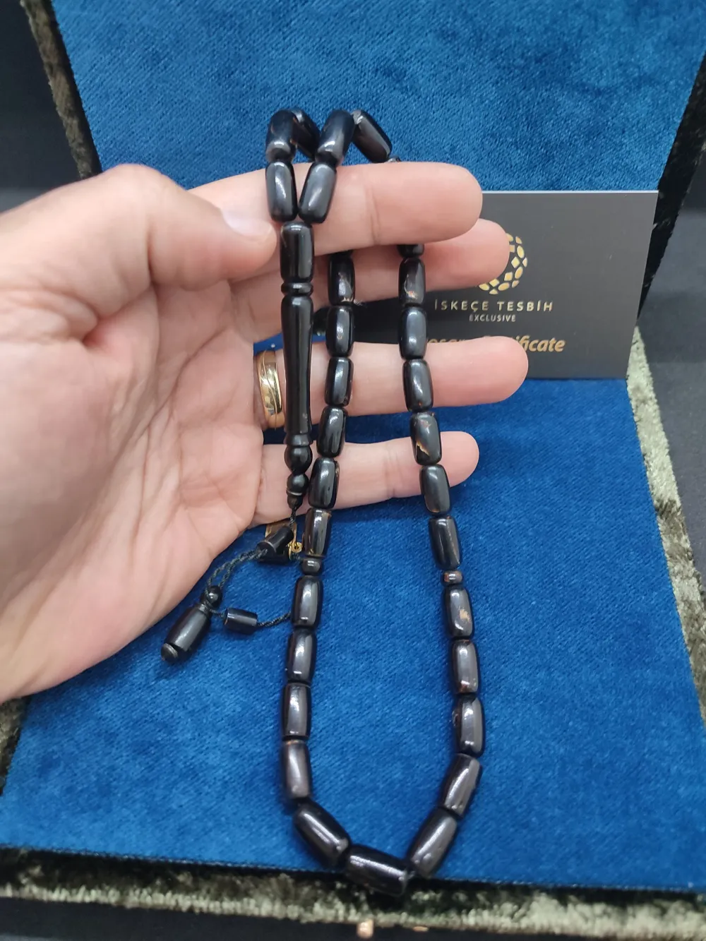 İskeçeli̇ Cemi̇l Usta Eseri̇ Vıp Kutulu 24.02 Gr. Yusur-İ (Si̇yah Mercan) küçük resim 5