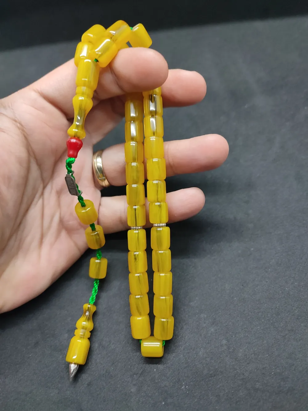 Zeyzun Usta Eseri̇ (İmza Çi̇vi̇ Ara Pulları Gümüş) Sıkma Kehri̇bar küçük resim 5