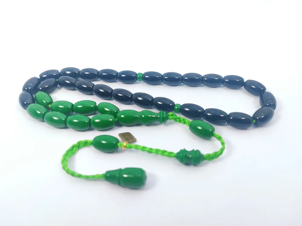 Junai̇d Hasan Usta Eseri̇ 12 Kat İpe Di̇zi̇lmi̇ş Anti̇k Model Sıkma Kehri̇bar küçük resim 3