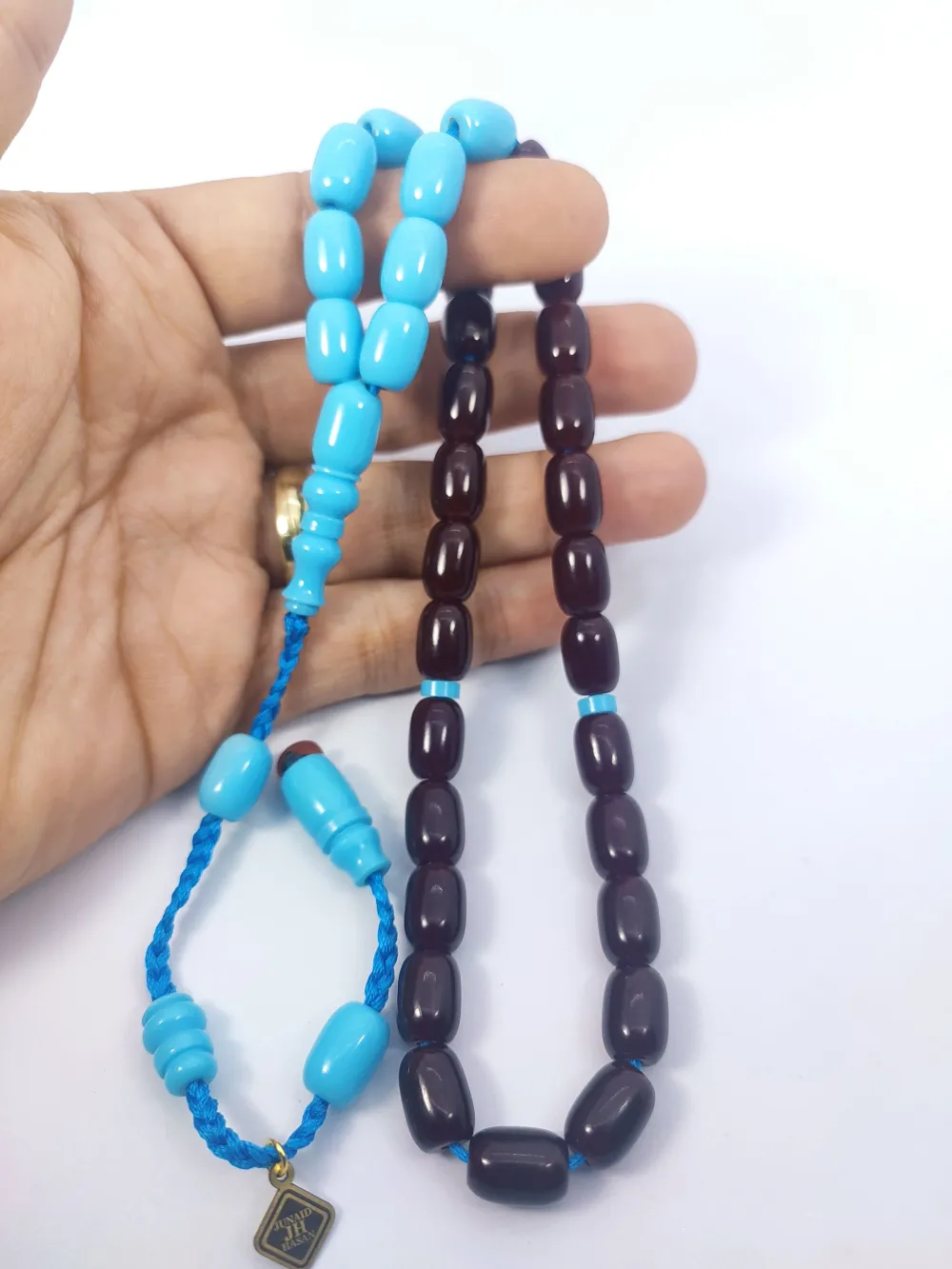 Junai̇d Hasan Usta Eseri̇ 12 Kat İpe Di̇zi̇lmi̇ş Anti̇k Model Sıkma Kehri̇bar küçük resim 4