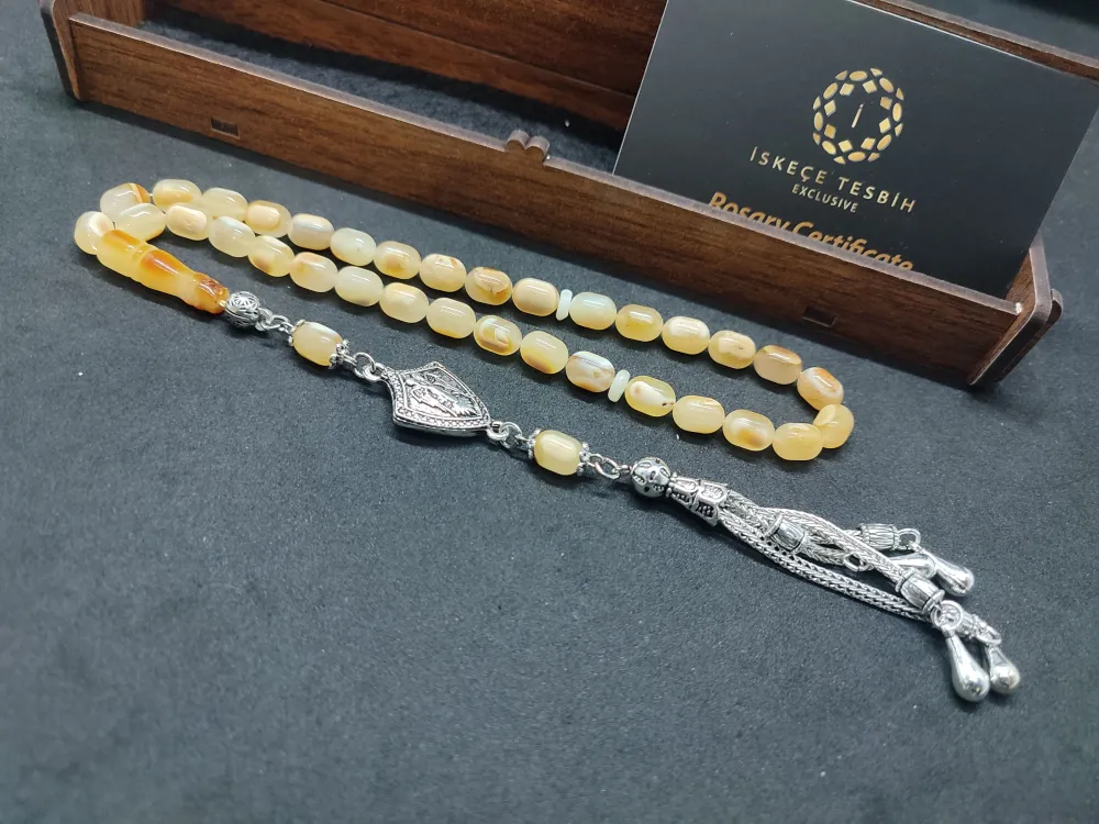 Ahşap Kutulu  6.75 Gr. Gümüş Püsküllü Toprak Fosi̇lli̇ 13 Gr. Rus Kaya Damla küçük resim 3