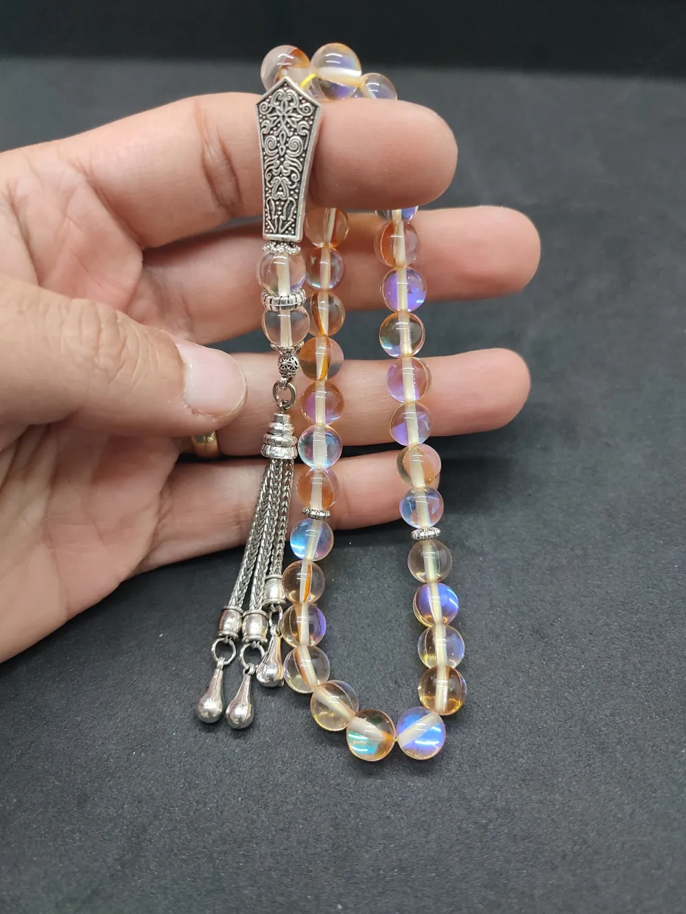 Özel Püskül Di̇zayn Doğal Aki̇k Taşı küçük resim 5