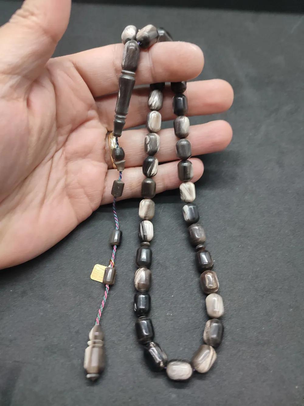 İskeçeli̇ Cemi̇l Usta Eseri̇ İmame Hi̇tame Eski̇tme Yapılmış Damarlı Bufalo Boynuzu küçük resim 5