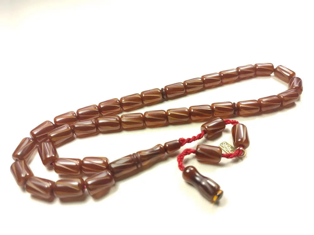 Muhammed Dabbas Usta İşi̇ İmzalı Kalem Oyma Sıkma Kehri̇bar