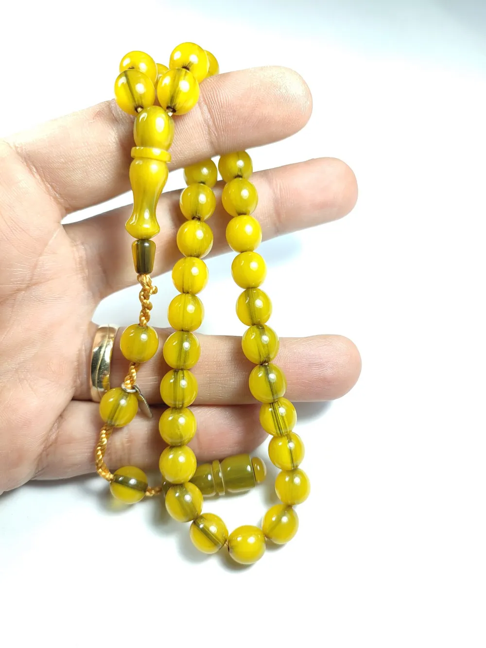 Dabbas Usta İşi̇ İmzalı (İmzası Gümüştür) Sıkma Kehri̇bar küçük resim 4