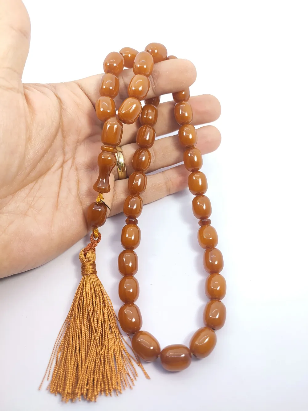 Ebu Zeyn Usta Eseri̇ İmzalı İri̇ Boy Sıkma Kehri̇bar küçük resim 4