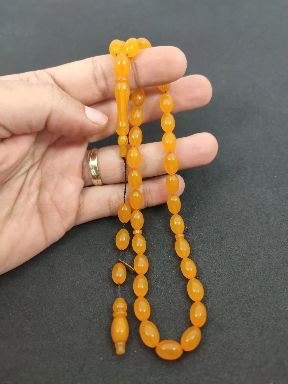 Furkan Gül Usta Eseri̇ 0.6 Şeffaf Deli̇m Çi̇ft Kat Ci̇lalı Yemen Zar Kehri̇bar küçük resim 3