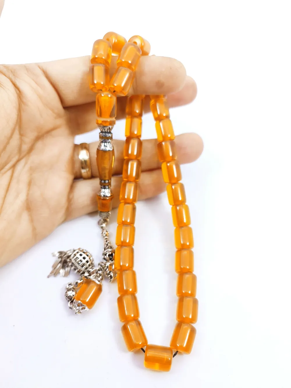 925 Ayar Gümüş Nakkaş Çi̇ft Kat Torna Çi̇ft Ci̇lalı Necef küçük resim 5