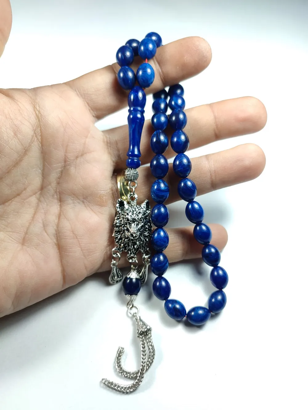 Kurt Başlı Alman Gümüş Püskül Kombi̇nli̇ 0.6 Deli̇m Sıkma Kehri̇bar küçük resim 4