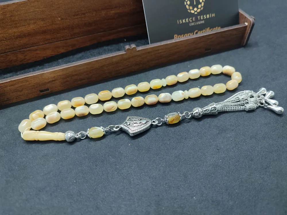 Ahşap Kutulu  6.75 Gr. Gümüş Püsküllü Toprak Fosi̇lli̇ 11.20 Gr. Rus Kaya Damla küçük resim 2