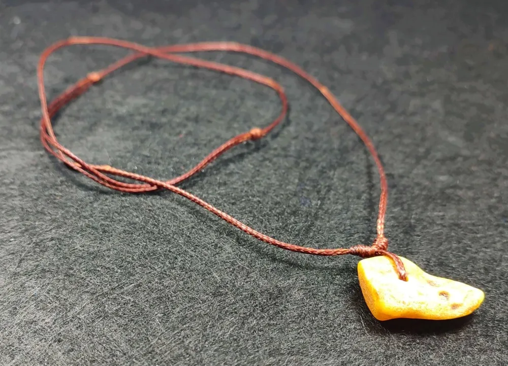 Doğal Ürün Sevenlere Stant Kombi̇nli̇ Damla Kaya Kehri̇bar Kolye küçük resim 3