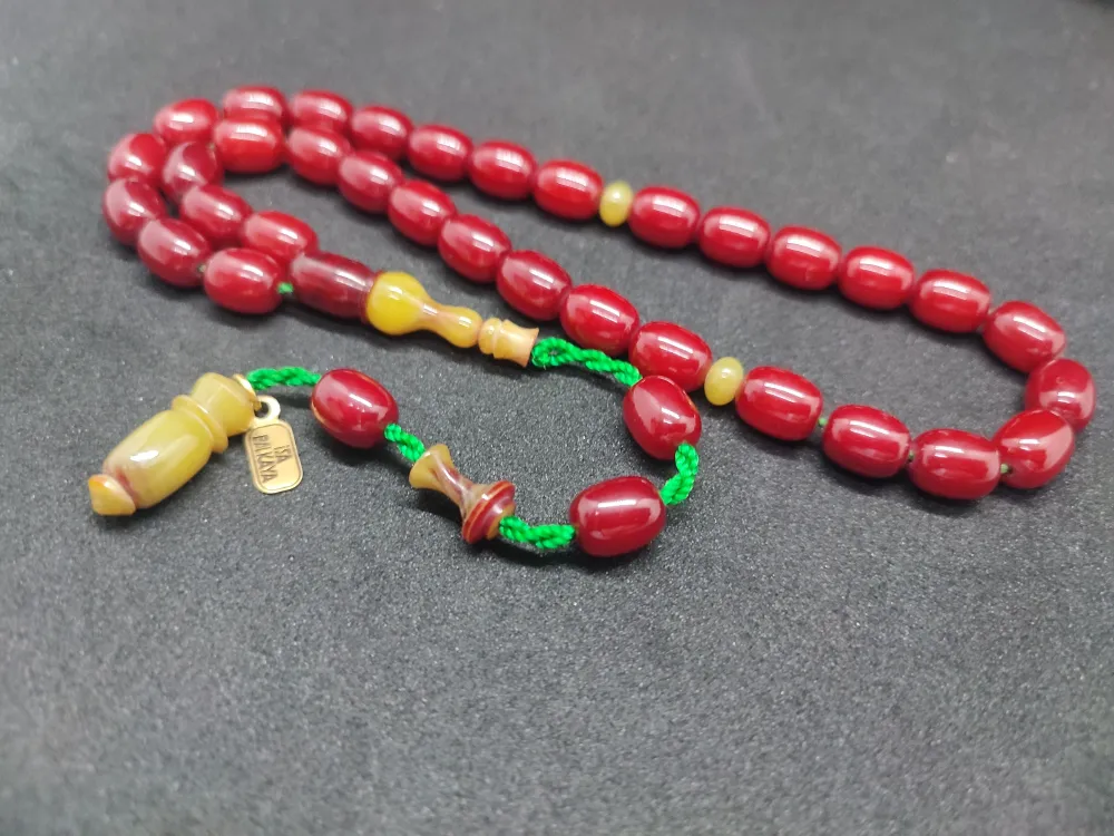 İsa Balkaya Usta Eseri̇ Çi̇ft Parça İmame Havşalı  Eski̇ Usul Sıkma Kehri̇bar küçük resim 3