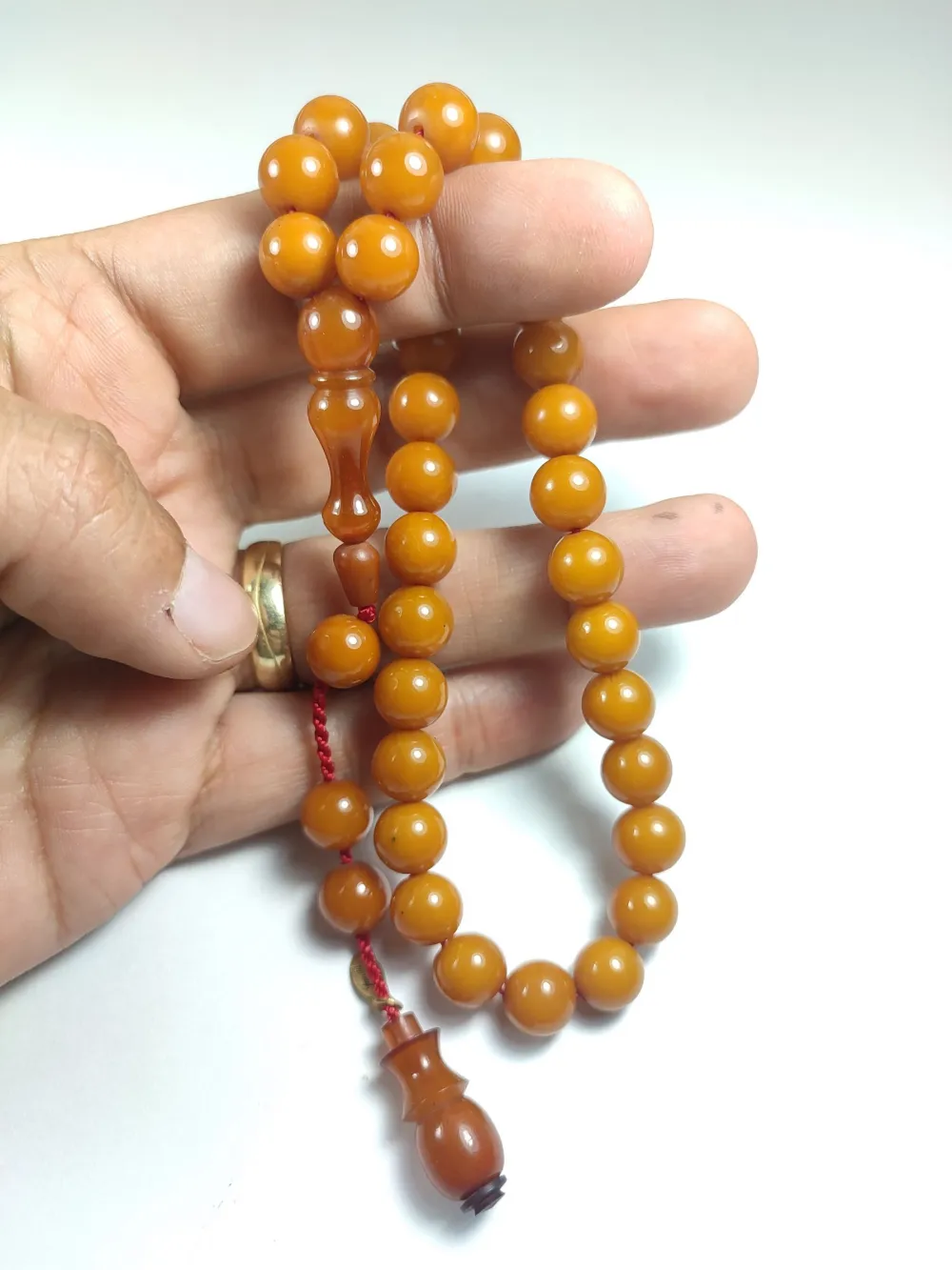 Junai̇d Hasan Usta İşi̇ İmzalı Mühürlü Sıkma Kehri̇bar küçük resim 5