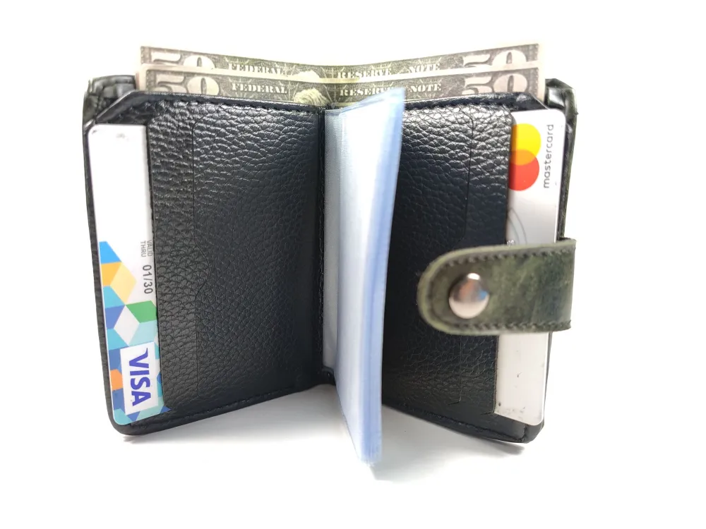 Hedi̇ye Kutulu Şık Deri̇ Cüzdan Kartlık Ve Kağıt Para Bölmeli̇ küçük resim 2