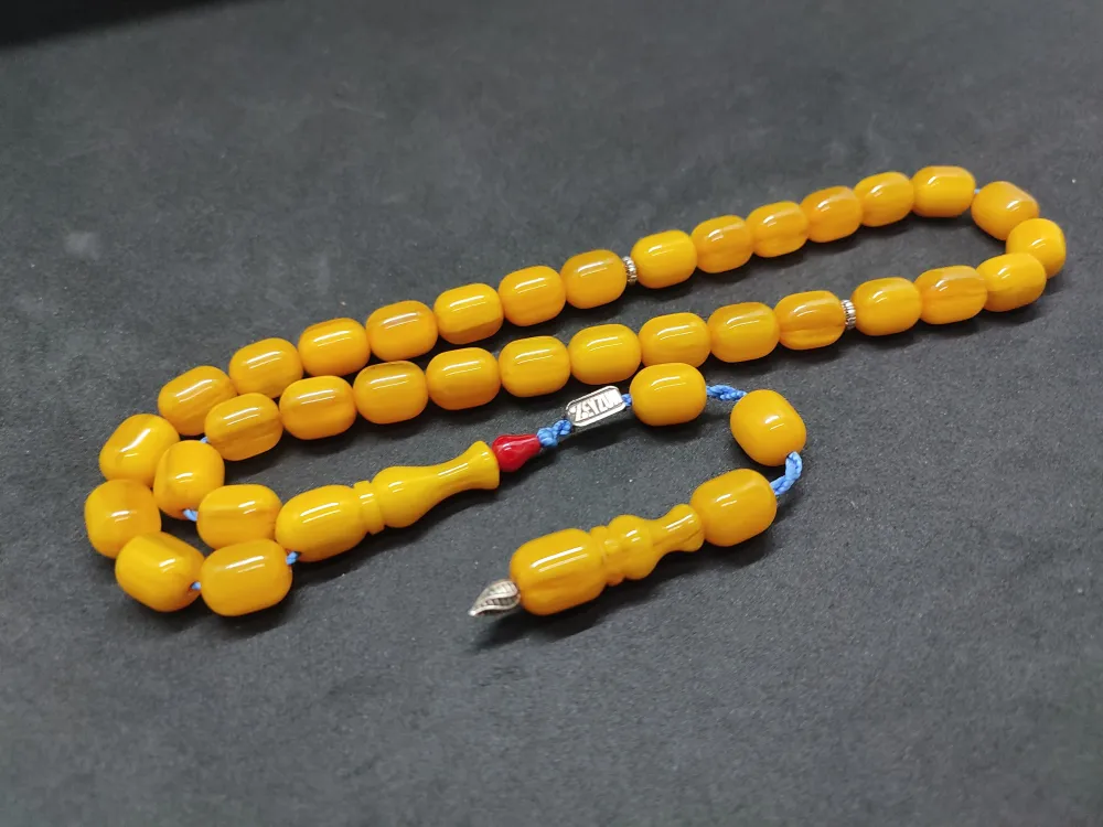 Zeyzun Usta Eseri̇ Di̇k Damar (İmza Çi̇vi̇ Ara Pulları Gümüş) Sıkma Kehri̇bar küçük resim 3